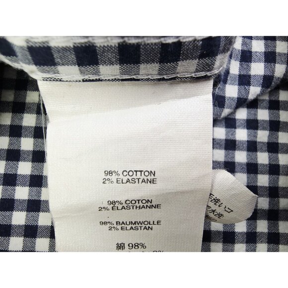 J. Crew Slim Stretch Size XS Mens Navy White Check Button Down Long Sleeve Shirt - Picture 6 of 9